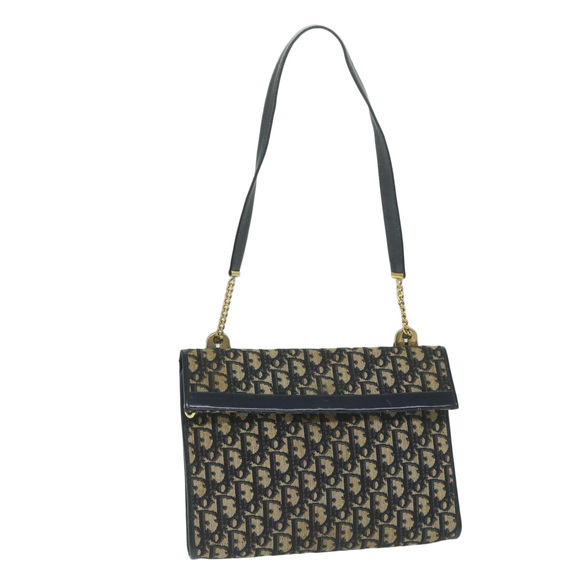 Christian Dior Trotter Canvas Shoulder Bag Navy Auth ep2928 - Picture 1 of 16